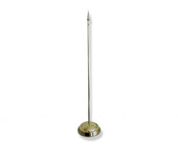 Подставка настольная для флажков (пластик). 1 шток. Высота - 330 мм, основание - d=60мм. Метериал: пластик. Цвет: белый